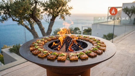 Crispy Grilled Tofu cooking on an Arteflame grill