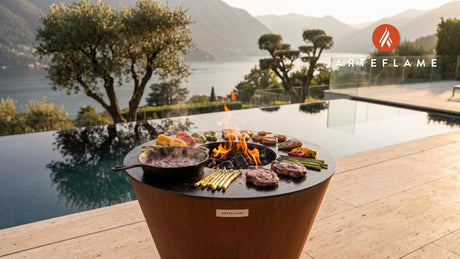 Red Wine Sauce for Grilled Meats cooking on an Arteflame grill