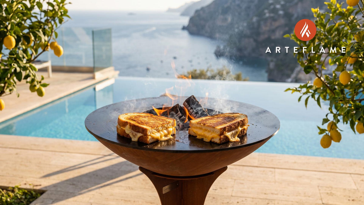 Grilled Cheese Sandwich cooking on an Arteflame grill