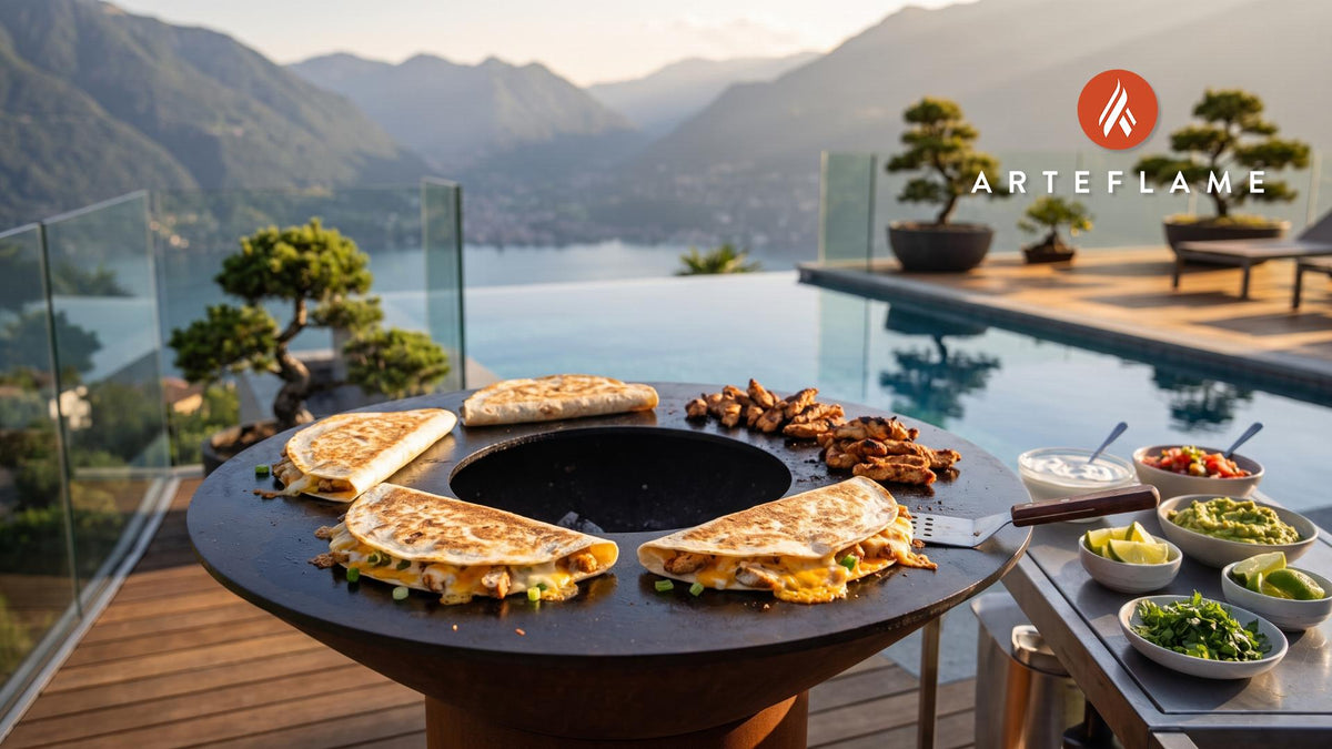 Grilled Chicken Quesadilla cooking on an Arteflame grill