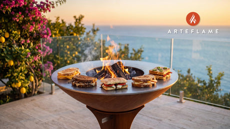 Grilled Cheese Sandwiches cooking on an Arteflame grill