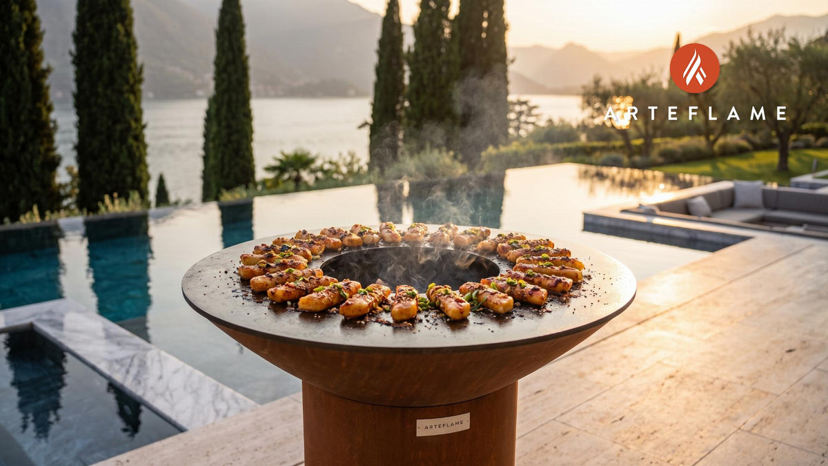 Grilled Tteokbokki cooking on an Arteflame grill