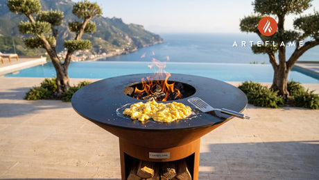Scrambled Eggs cooking on an Arteflame grill