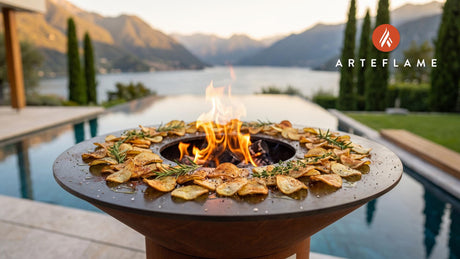 Crispy Grilled Potato Chips cooking on an Arteflame grill