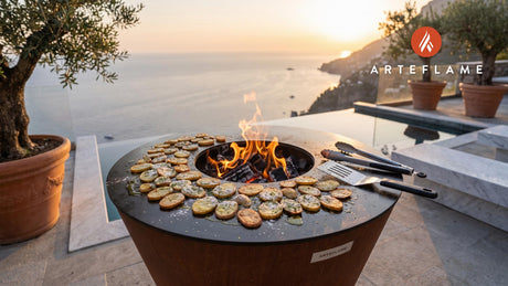 Crispy Grilled Potato Chips cooking on an Arteflame grill