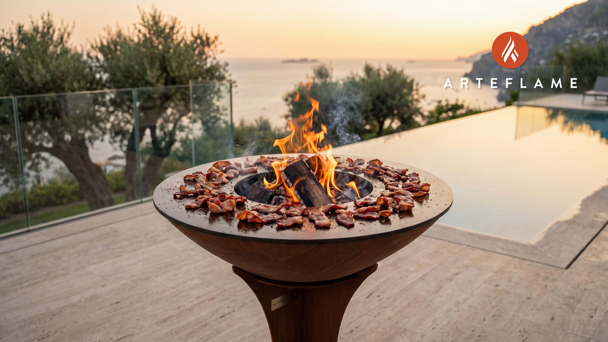 Grilled Bacon Bits cooking on an Arteflame grill