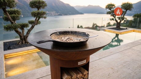 Creamy Peppercorn Sauce cooking on an Arteflame grill