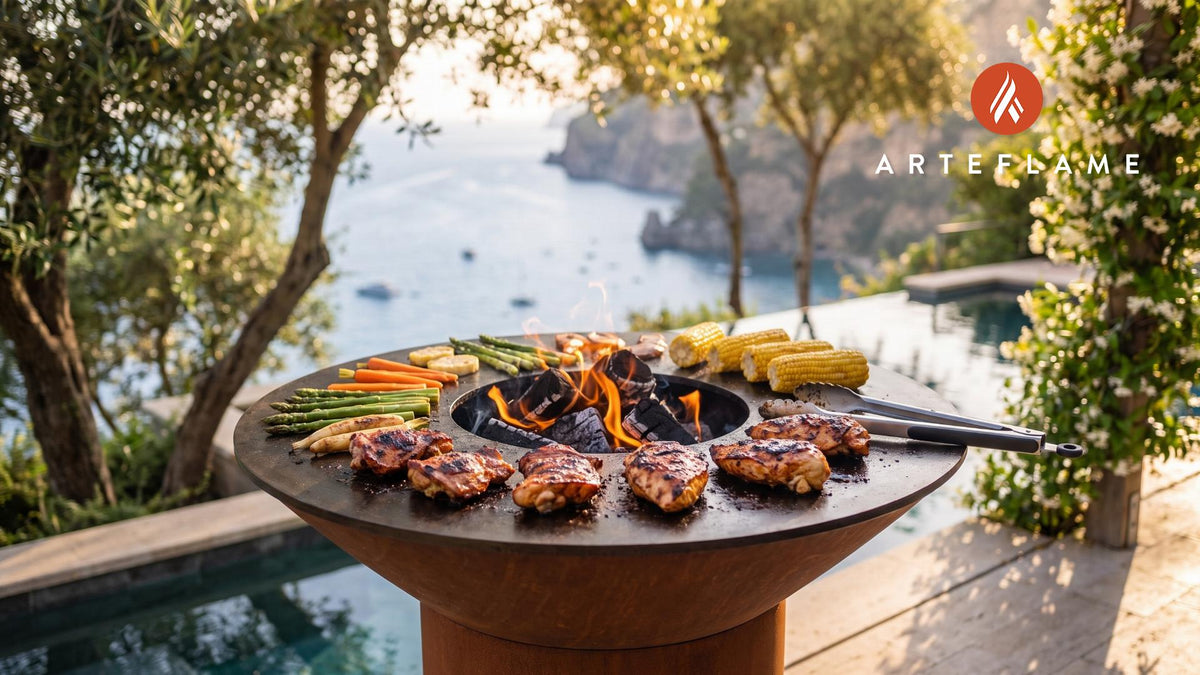 Barbecue Chicken Marinade cooking on an Arteflame grill