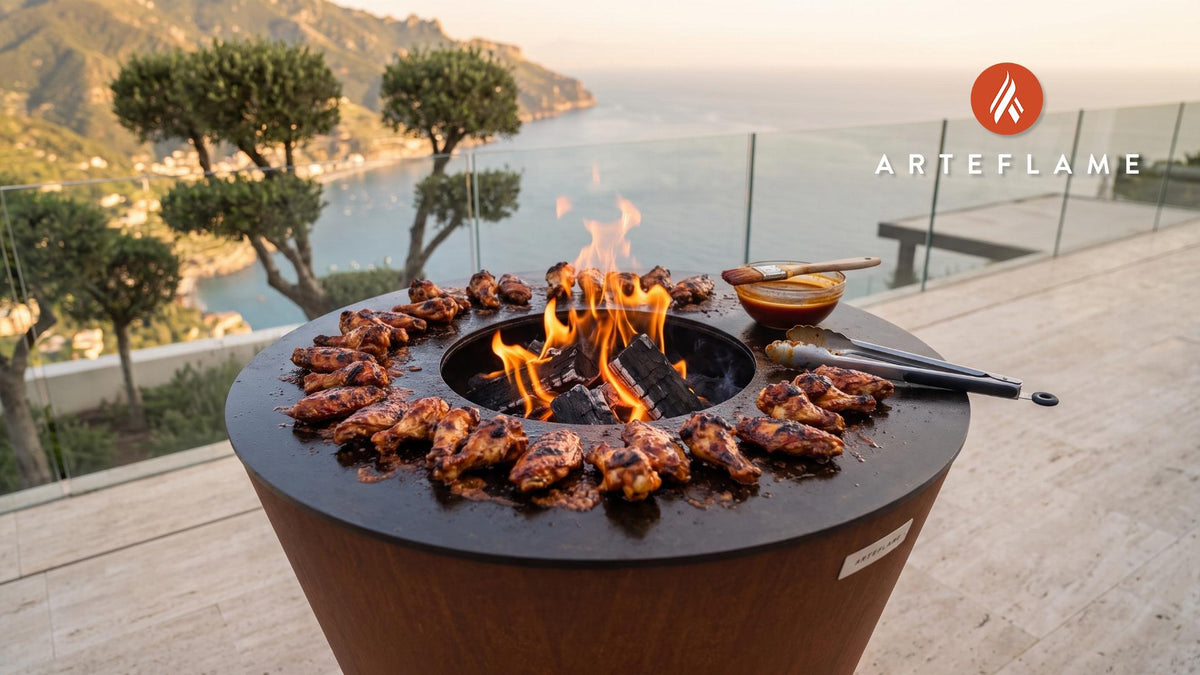 Grilled Buffalo Wings cooking on an Arteflame grill