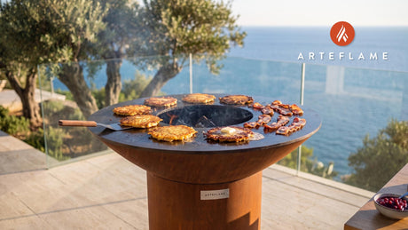 Grilled Raggmunk cooking on an Arteflame grill