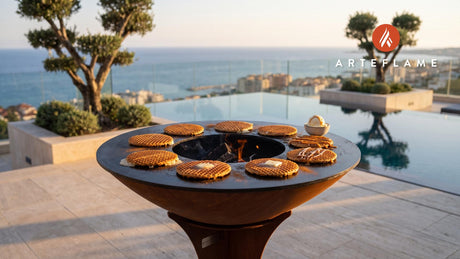 Grilled Stroopwafels cooking on an Arteflame grill