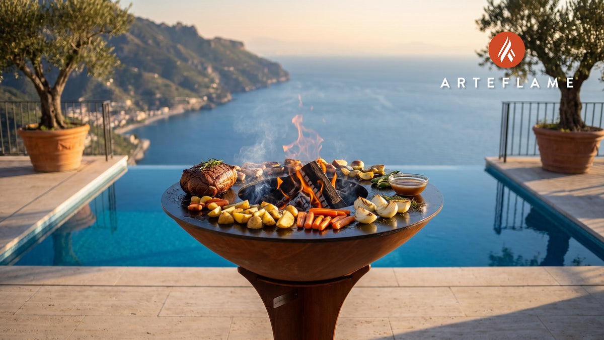 Grilled Roast Dinner cooking on an Arteflame grill