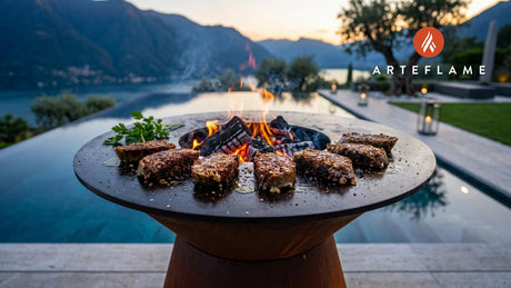 Grilled Haggis cooking on an Arteflame grill