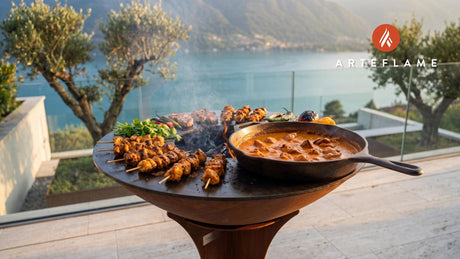 Grilled Chicken Tikka Masala cooking on an Arteflame grill