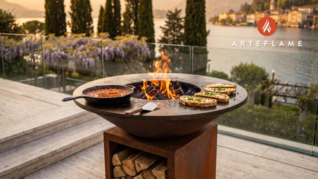 Grilled Beans on Toast cooking on an Arteflame grill