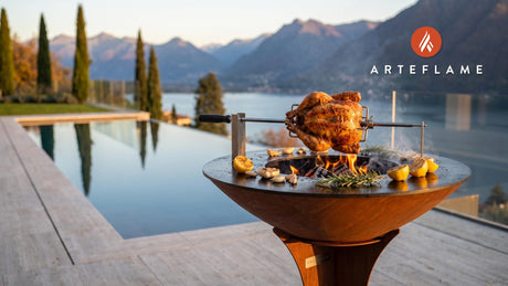 Rotisserie Chicken cooking on an Arteflame grill