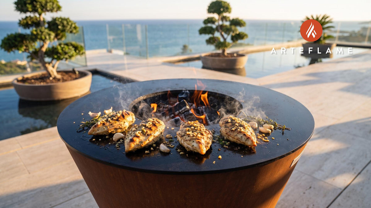 Easy Garlic Chicken cooking on an Arteflame grill