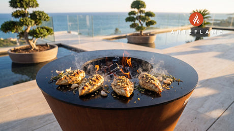 Easy Garlic Chicken cooking on an Arteflame grill