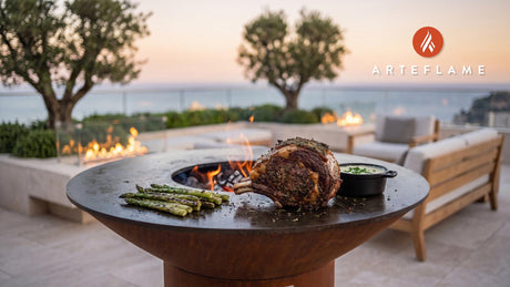 Grilled Prime Rib & Horseradish Cream Sauce cooking on an Arteflame grill
