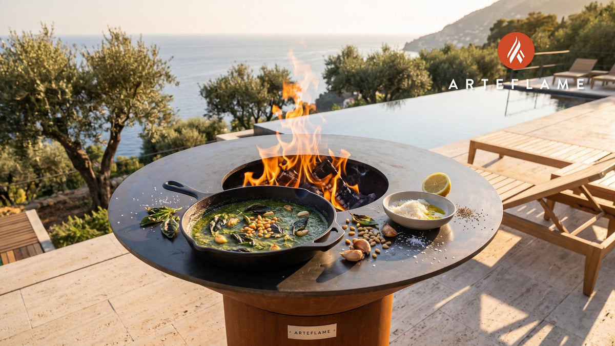 Grilled Herb Pesto cooking on an Arteflame grill