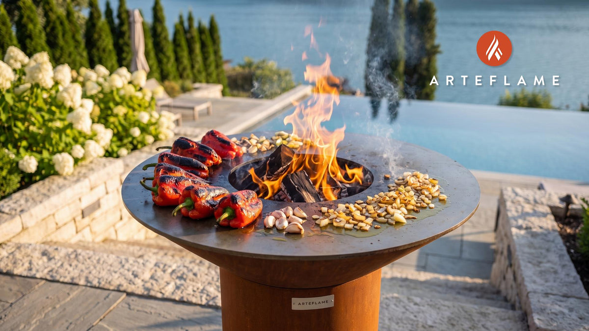 Charred Pepper Sauce cooking on an Arteflame grill
