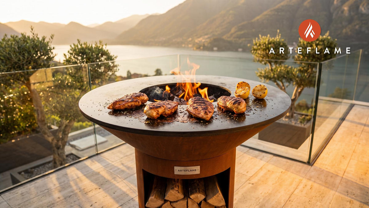 Grilled Chicken Tips cooking on an Arteflame grill