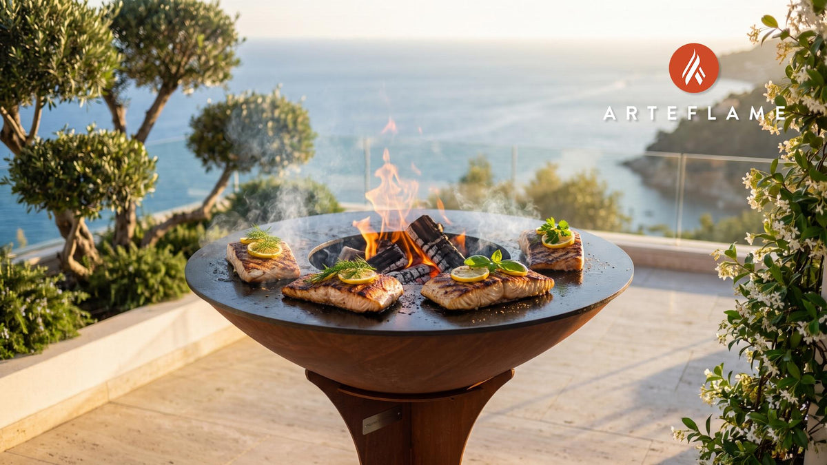 Seared Grilled Fish cooking on an Arteflame grill