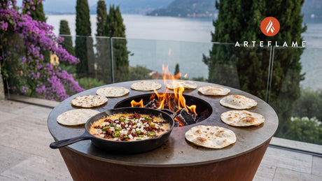 Grilled Queso Fundido & Tortillas (Wood-Fired) cooking on an Arteflame grill