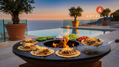 Crispy Grilled Tostadas cooking on an Arteflame grill