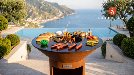 Grilled Hot Dogs (Chicago Style) cooking on an Arteflame grill