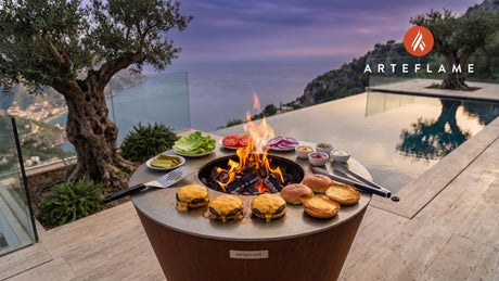 Juicy Grilled Cheeseburgers & Best Toppings cooking on an Arteflame grill