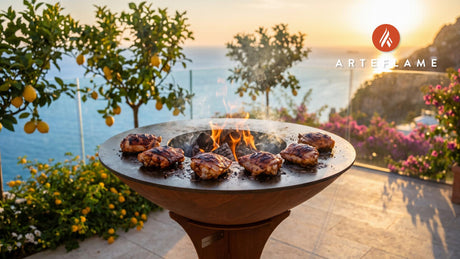 BBQ Chicken Thighs cooking on an Arteflame grill