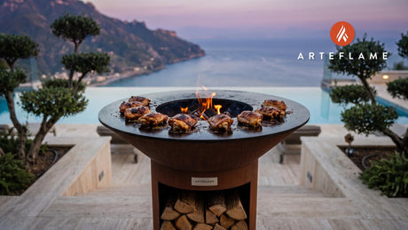 Grilled Chicken Thighs with Coconut Curry BBQ cooking on an Arteflame grill