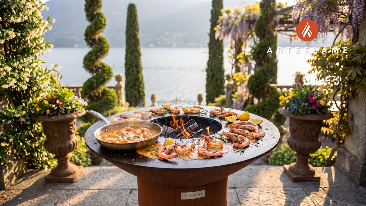 Restaurant-Style Shrimp cooking on an Arteflame grill