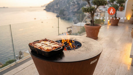 Grilled Lasagna cooking on an Arteflame grill