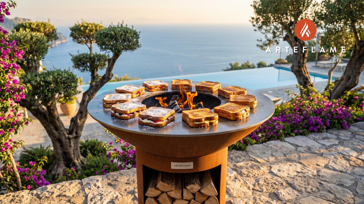 Grilled Stuffed French Toast cooking on an Arteflame grill