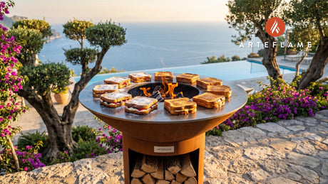 Grilled Stuffed French Toast cooking on an Arteflame grill