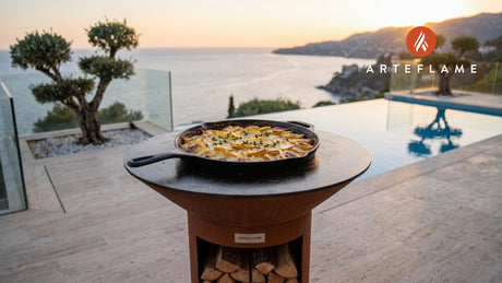 Grilled Gratin Dauphinois with Truffle cooking on an Arteflame grill