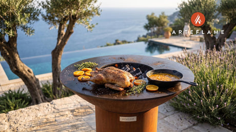 Grilled Duck a l'Orange cooking on an Arteflame grill