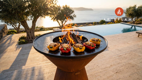 Grilled Stuffed Peppers cooking on an Arteflame grill
