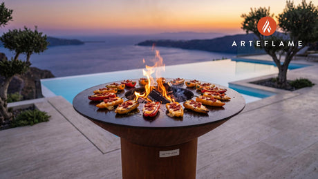 Grilled Bacon Stuffed Peppers cooking on an Arteflame grill