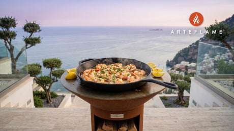 Grilled Shrimp Scampi cooking on an Arteflame grill