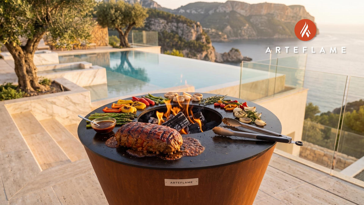 Grilled Italian Meatloaf cooking on an Arteflame grill