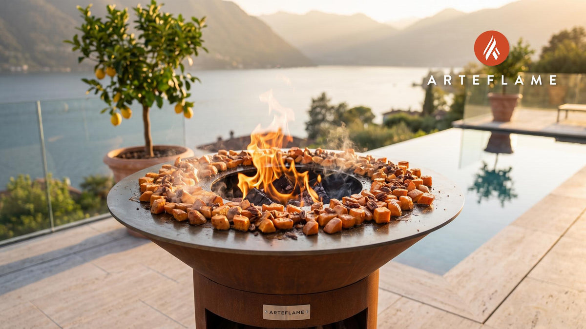Grilled Sweet Potatoes cooking on an Arteflame grill