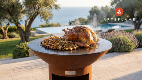 Juicy Thanksgiving Turkey & Pork Sage Stuffing cooking on an Arteflame grill