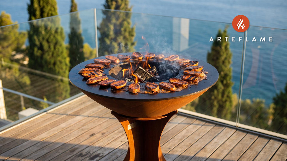 Bourbon Glazed Yams cooking on an Arteflame grill
