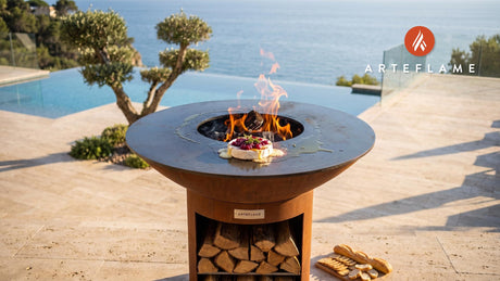 Grilled Brie & Cranberry Sauce cooking on an Arteflame grill