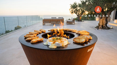 Grilled Brie with Honey & Orange Marmalade cooking on an Arteflame grill