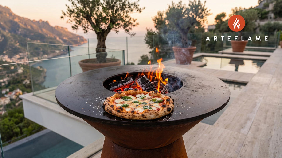 Wood Fired Pizza cooking on an Arteflame grill
