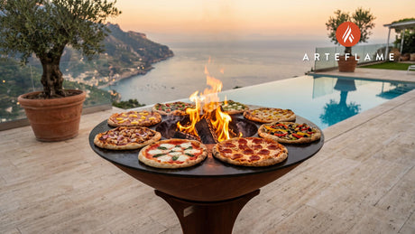 Grilled Pizza Toppings cooking on an Arteflame grill